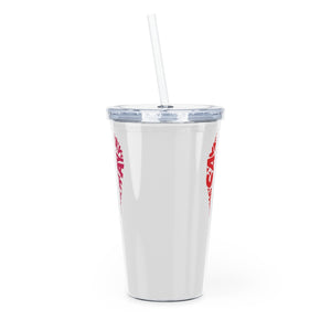Sandtray Heart Plastic Tumbler with Straw
