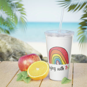 Playing with Pride Plastic Tumbler with Straw