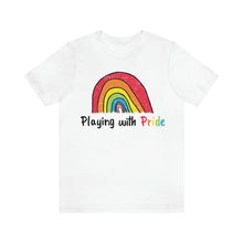 Load image into Gallery viewer, Playing with Pride Unisex Jersey Short Sleeve Tee