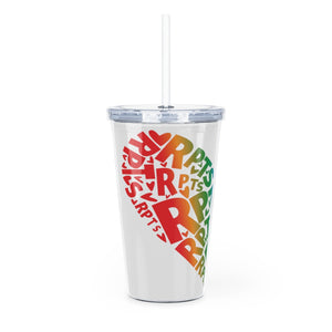 RPTS Heart Plastic Tumbler with Straw