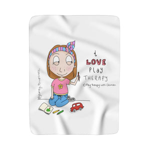I Love Play Therapy Sherpa Fleece Blanket