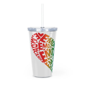 EMDR Heart Plastic Tumbler with Straw