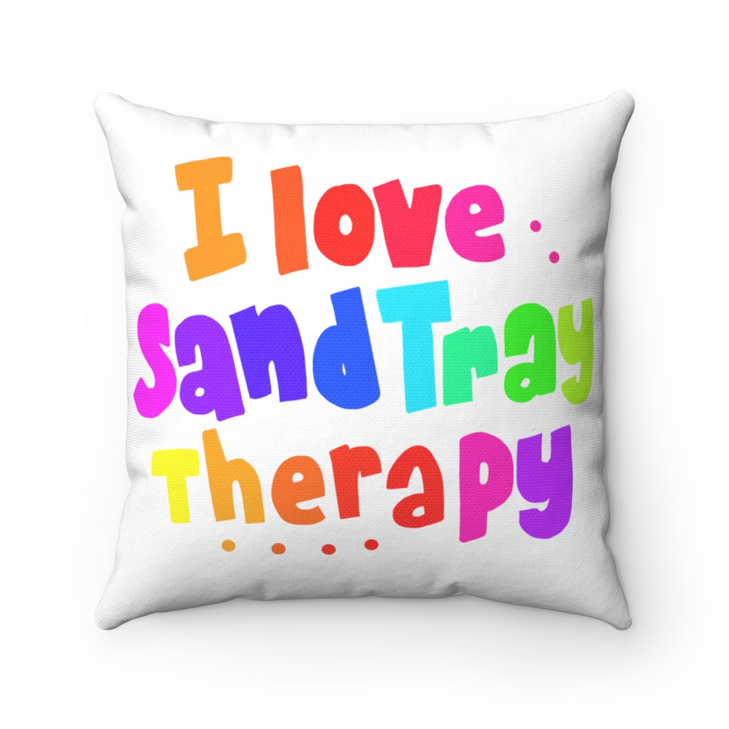 I Love Sand Tray Therapy Spun Polyester Square Pillow Case