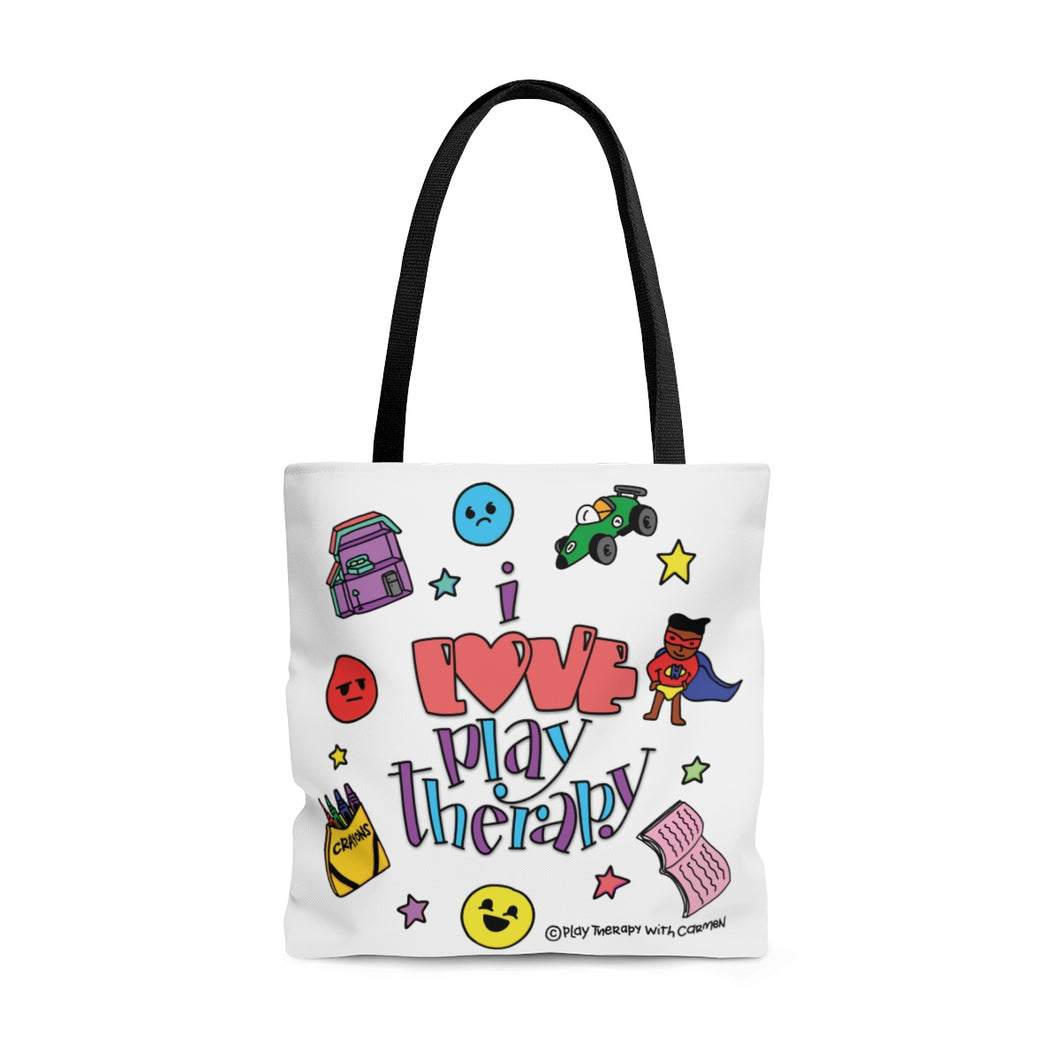 Doodle I Love Play Therapy Tote Bag