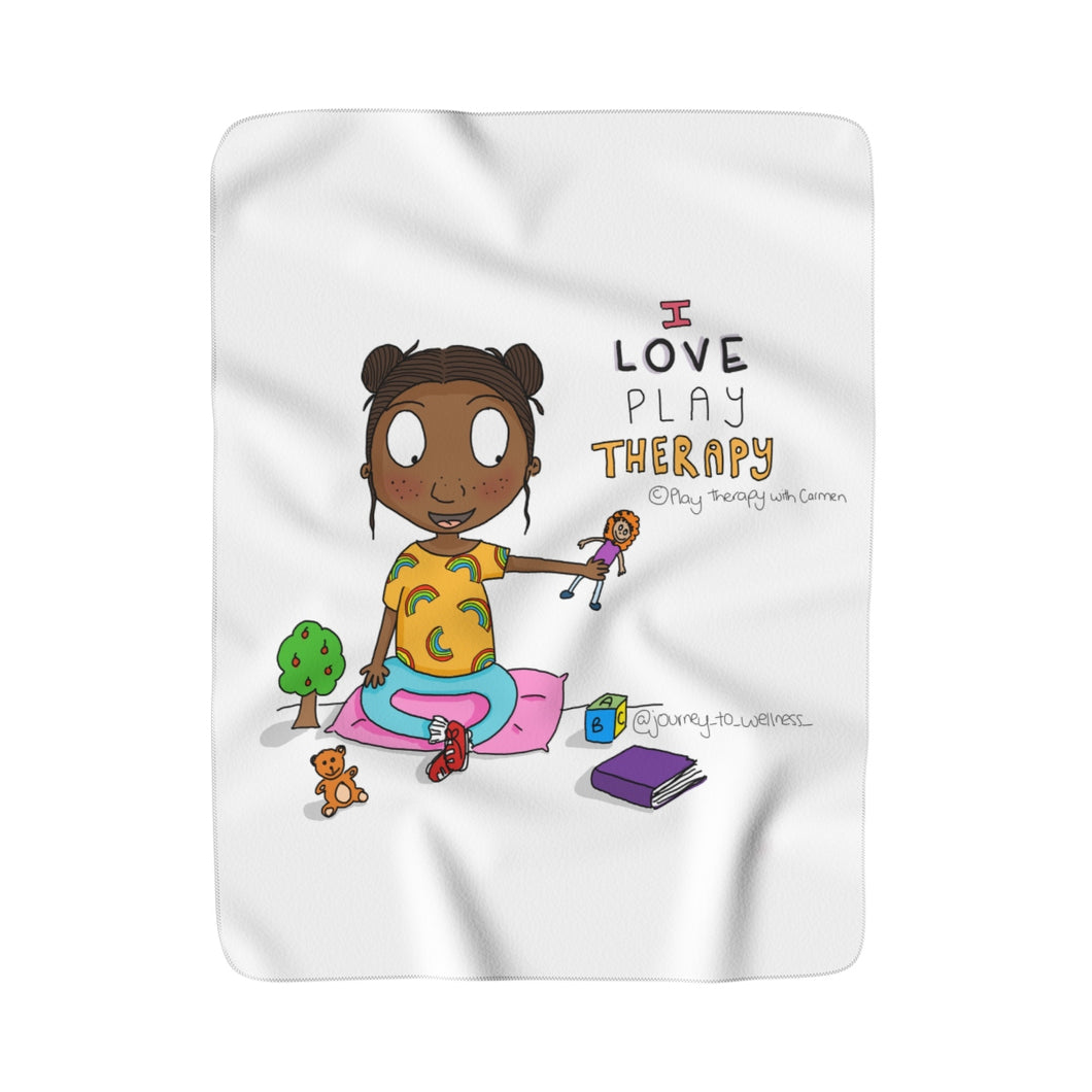 I love Play Therapy Sherpa Fleece Blanket