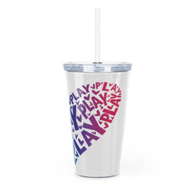 Load image into Gallery viewer, Play Heart Plastic Tumbler with Straw