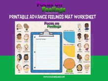 Load image into Gallery viewer, Focus on Feelings® Printable Advanced Feelings Mat Worksheet