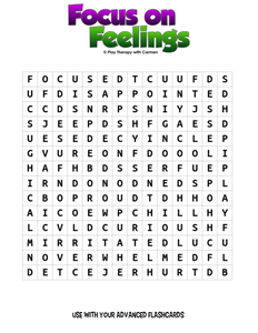 Advanced Focus on Feelings® Printable Word Search
