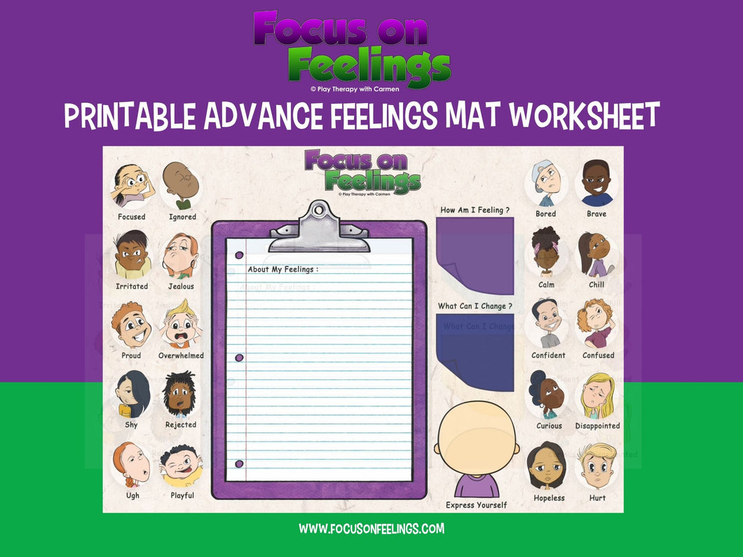 Focus on Feelings® Printable Advanced Feelings Mat Worksheet