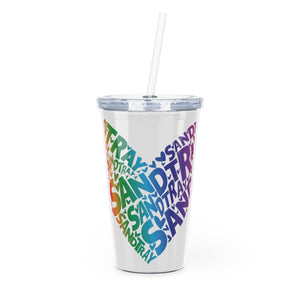 Sandtray Heart Plastic Tumbler with Straw