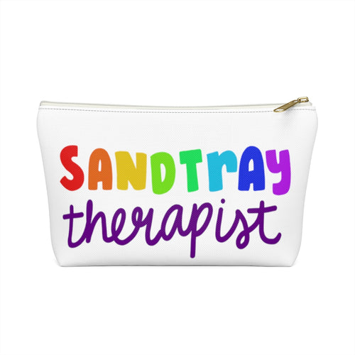 White Sandtray Therapist Accessory Pouch w T-bottom