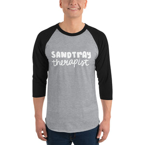 Sandtray Therapist 3/4 sleeve raglan shirt (White writing)