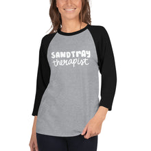 Load image into Gallery viewer, Sandtray Therapist 3/4 sleeve raglan shirt (White writing)