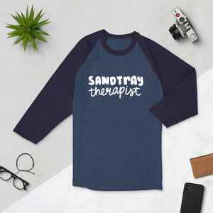 Sandtray Therapist 3/4 sleeve raglan shirt (White writing)